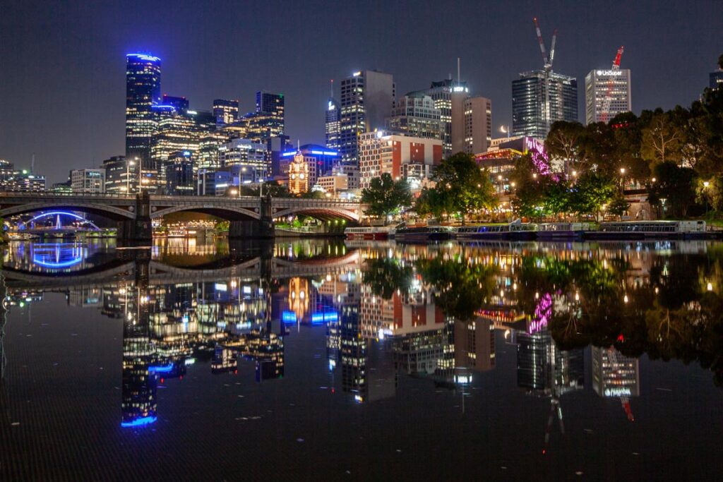 Melbourne at night